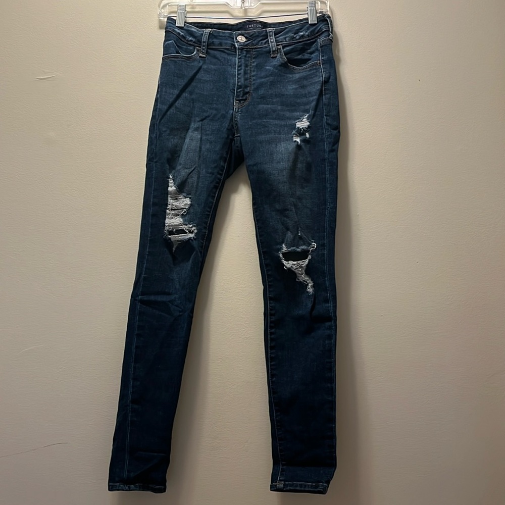 Fashionable Ripped Dark Jeans